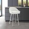 Armen Living Noran Swivel Bar Stool in Brushed Stainless Steel with White Faux Leather 840254335691 - alternate 4